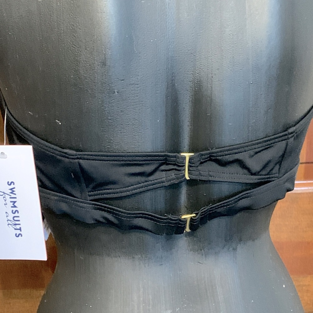 Swimsuits For All Diva Black Halter Bikini Top 18 NWT - Picture 4 of 7